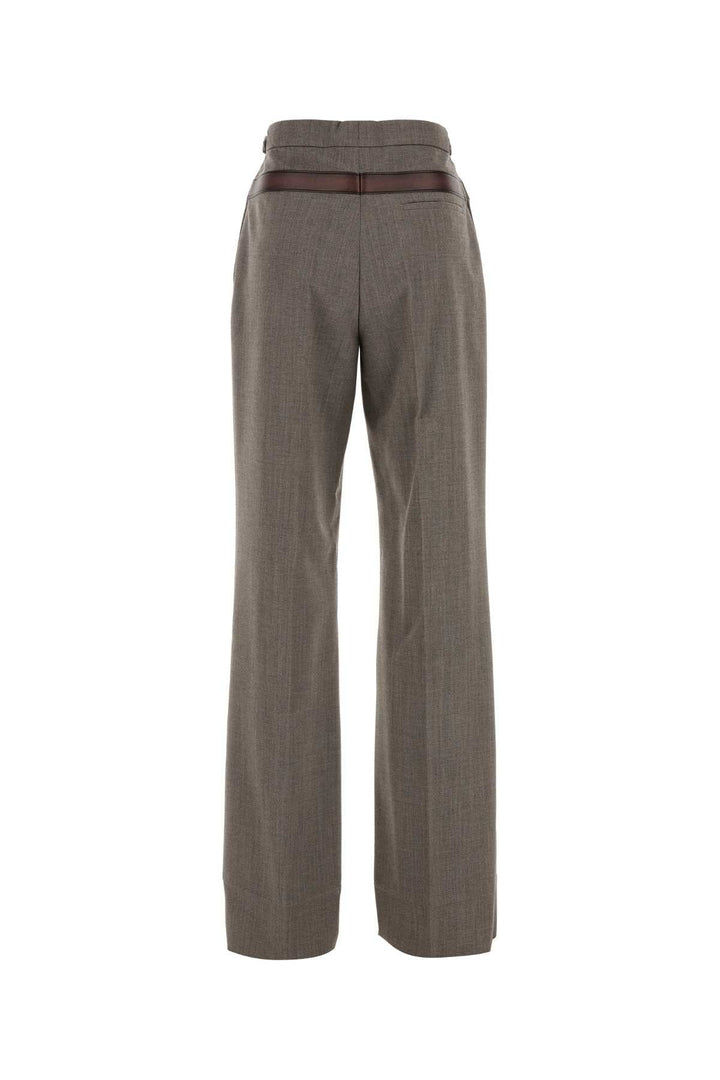 Prada Women Melange Cappuccino Tech Wool Pant