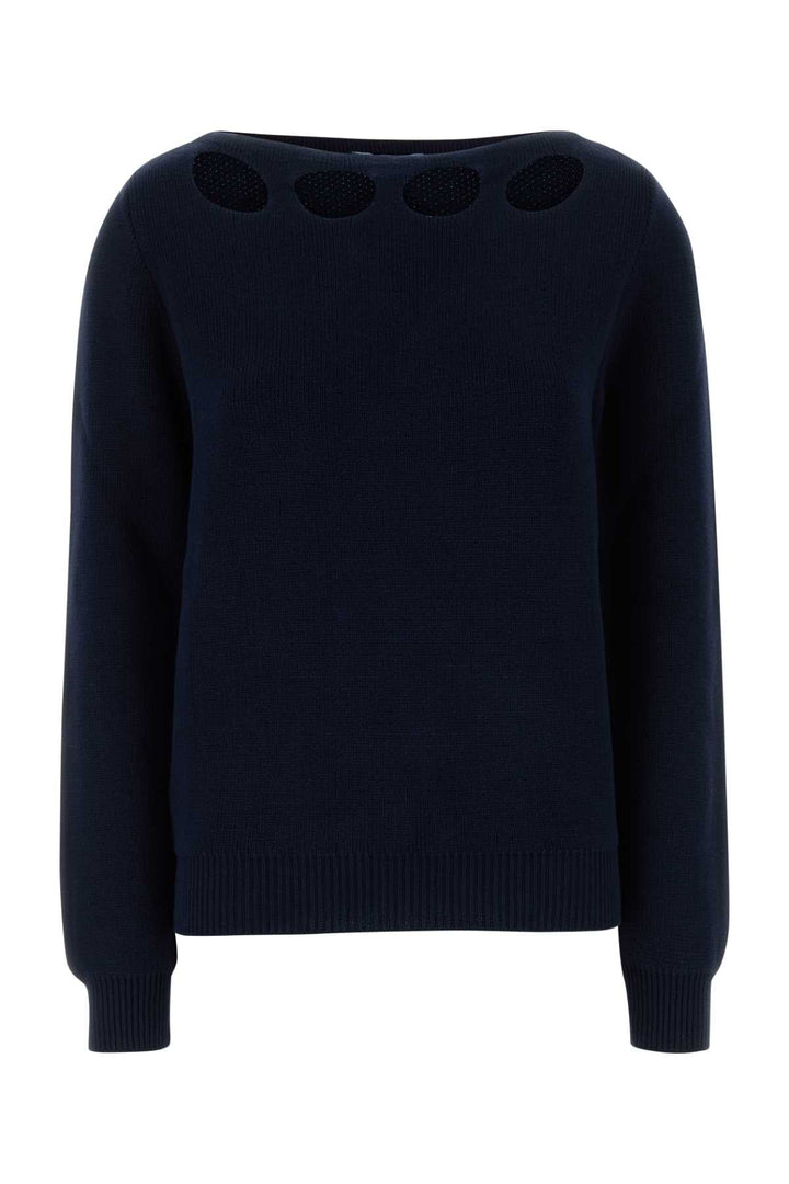 Prada Women Navy Blue Cotton Sweater