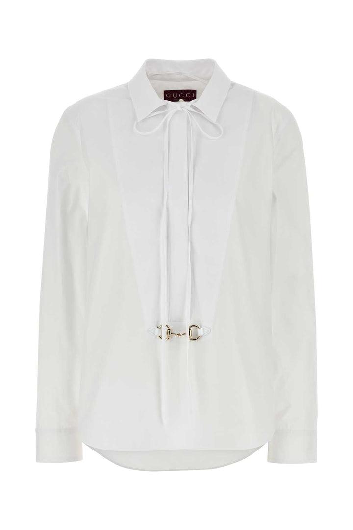 Gucci Women White Poplin Shirt