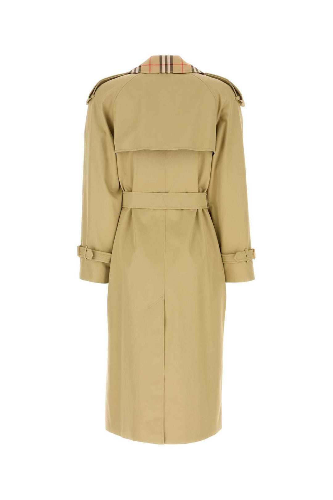 Burberry Women Sage Green Gabardine Trench Coat