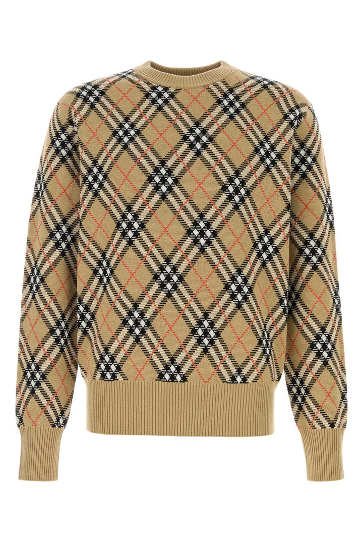 Burberry Men Embroidered Wool Blend Sweater