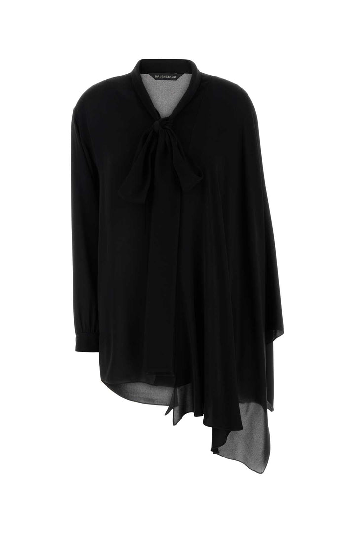 Balenciaga Women Black Georgette Blouse