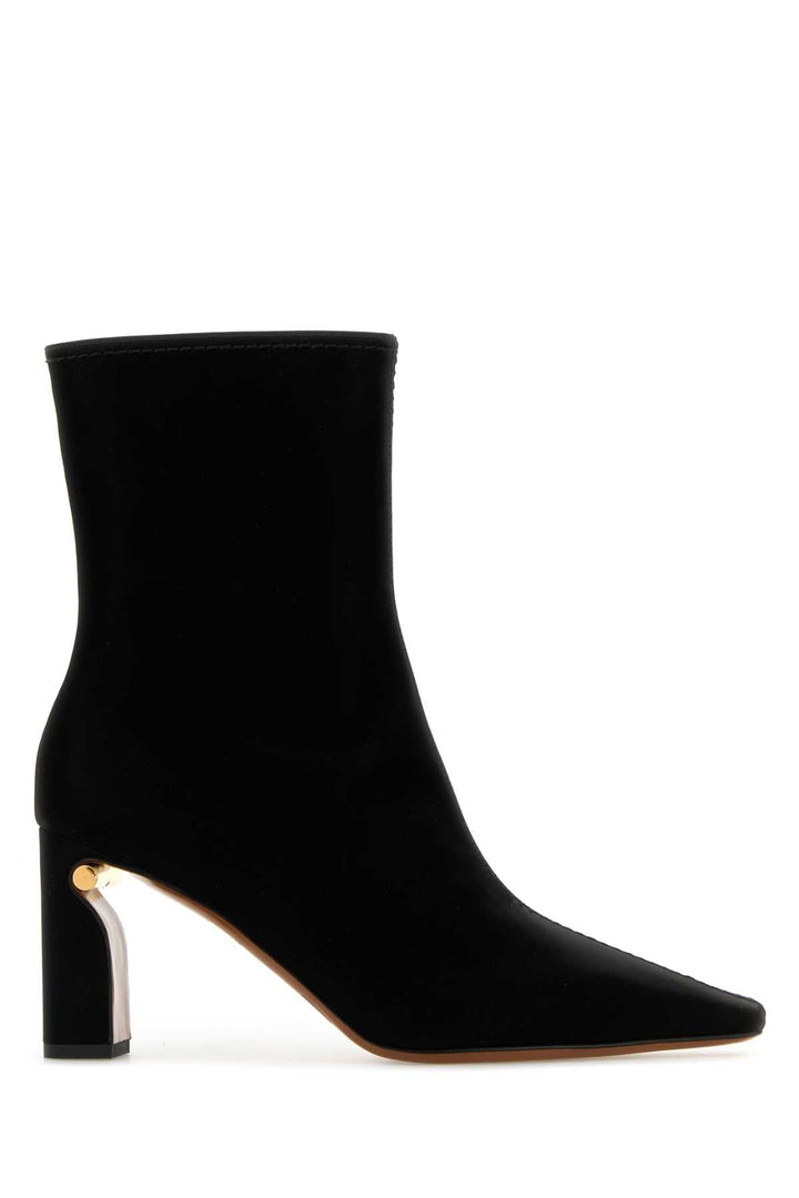Alexander Mcqueen Women Black Fabric Ankle Boots