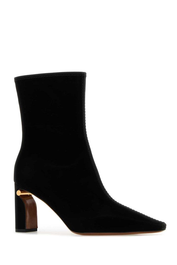 Alexander Mcqueen Women Black Fabric Ankle Boots