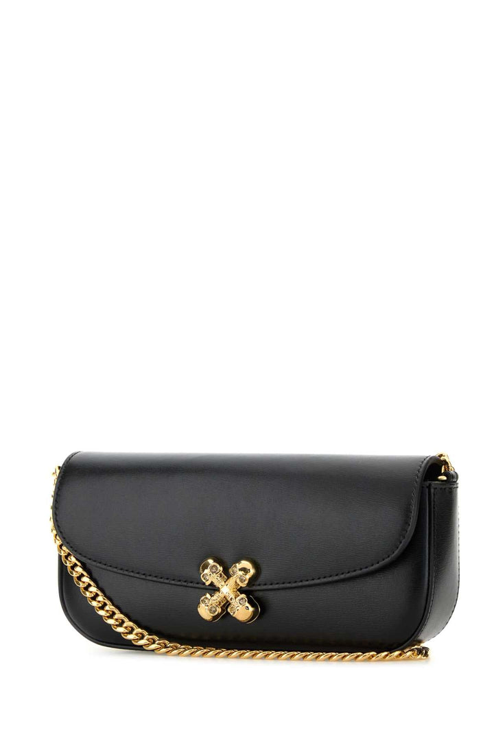 Alexander Mcqueen Women Black Healthier Small Skull Flower Crossbody Bag