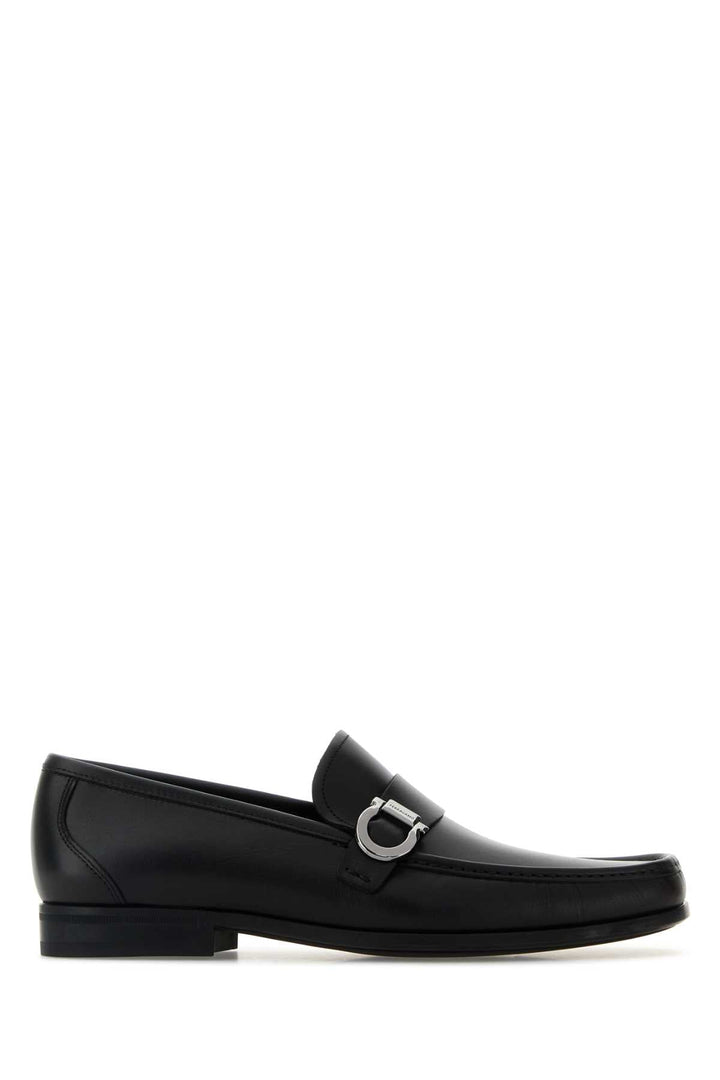 Salvatore Ferragamo Men Black Leather Caspian Loafers