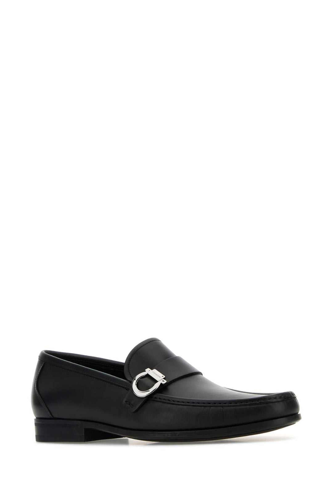 Salvatore Ferragamo Men Black Leather Caspian Loafers