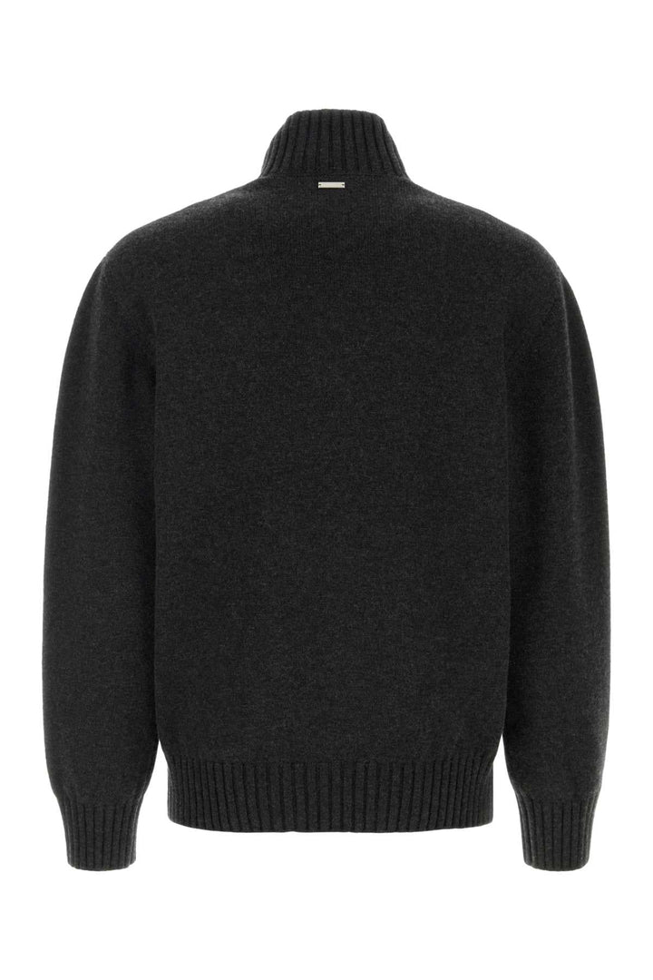 Salvatore Ferragamo Men Slate Cashmere Blend Sweater
