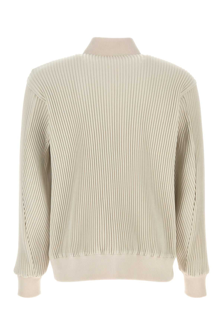Homme Plisse' Issey Miyake Men Ivory Polyester Bomber Jacket