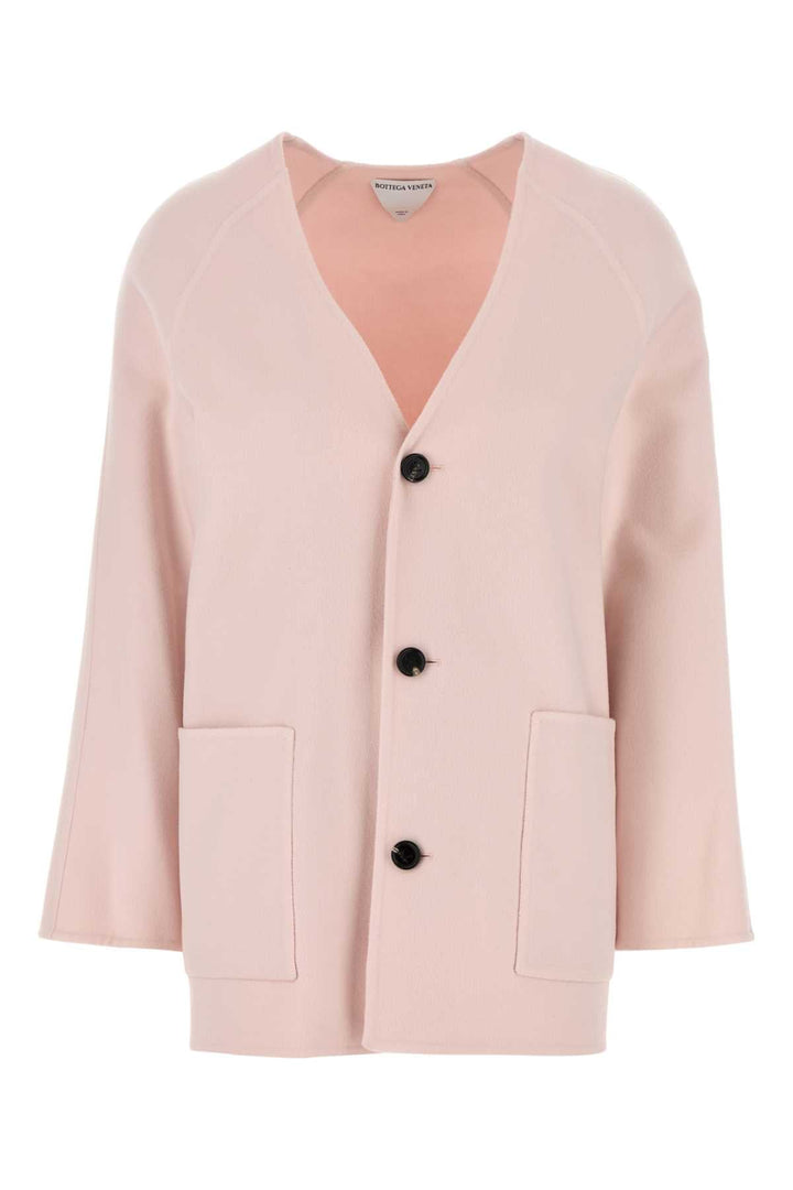Bottega Veneta Women Pastel Pink Wool Blend Cardigan