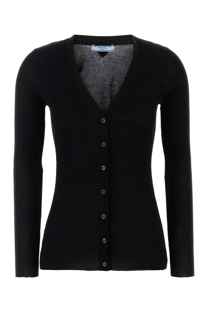 Prada Women Black Cotton Cardigan