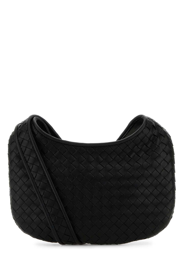 Bottega Veneta Men Black Leather Small Veneto Crossbody Bag
