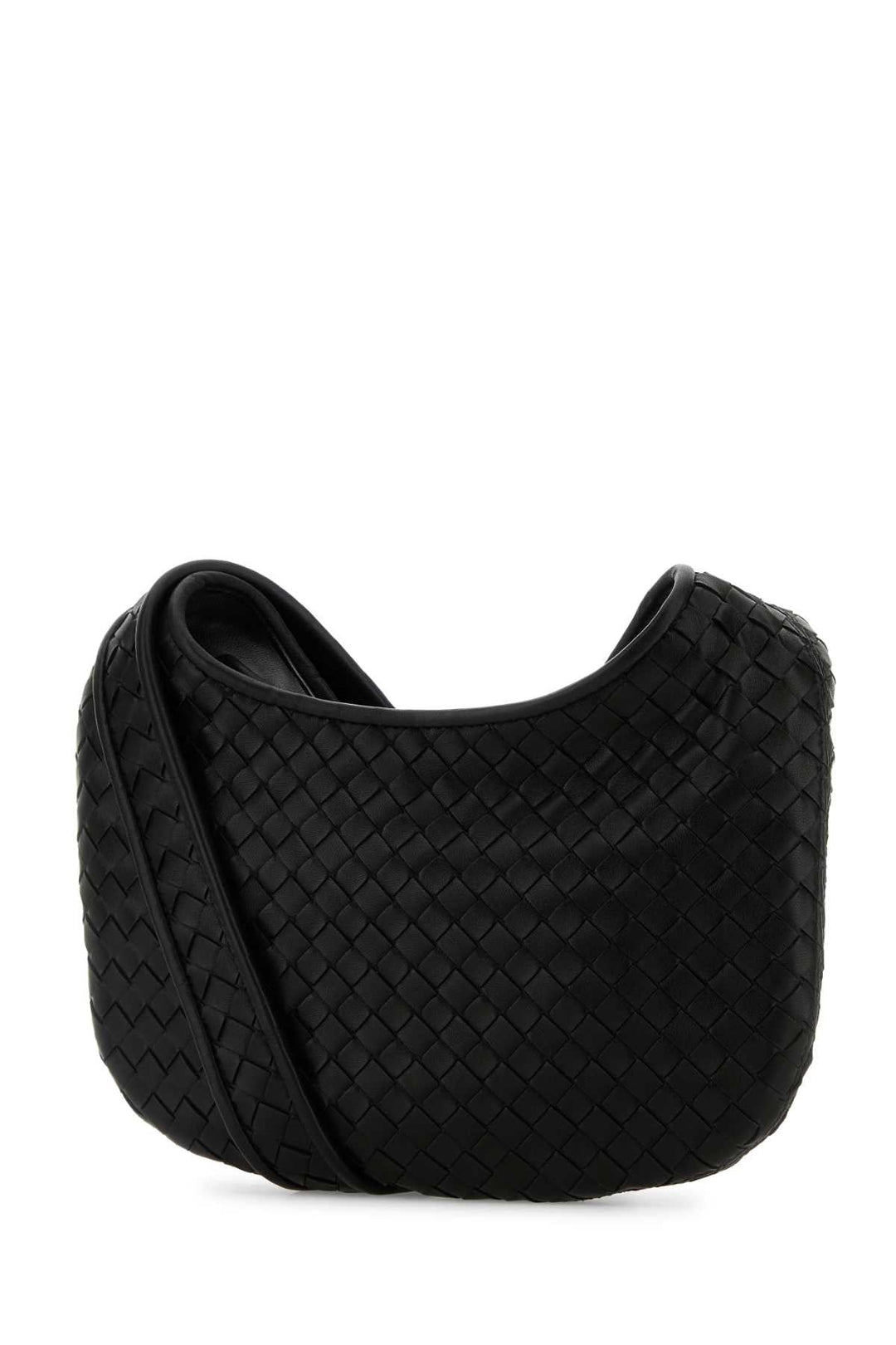 Bottega Veneta Men Black Leather Small Veneto Crossbody Bag