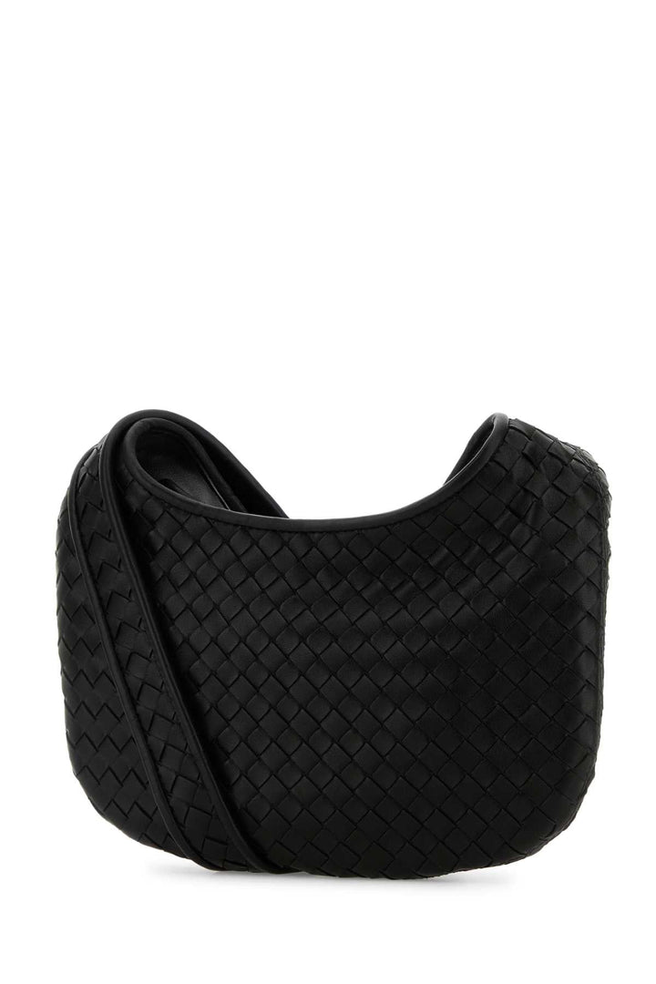 Bottega Veneta Men Black Leather Small Veneto Crossbody Bag