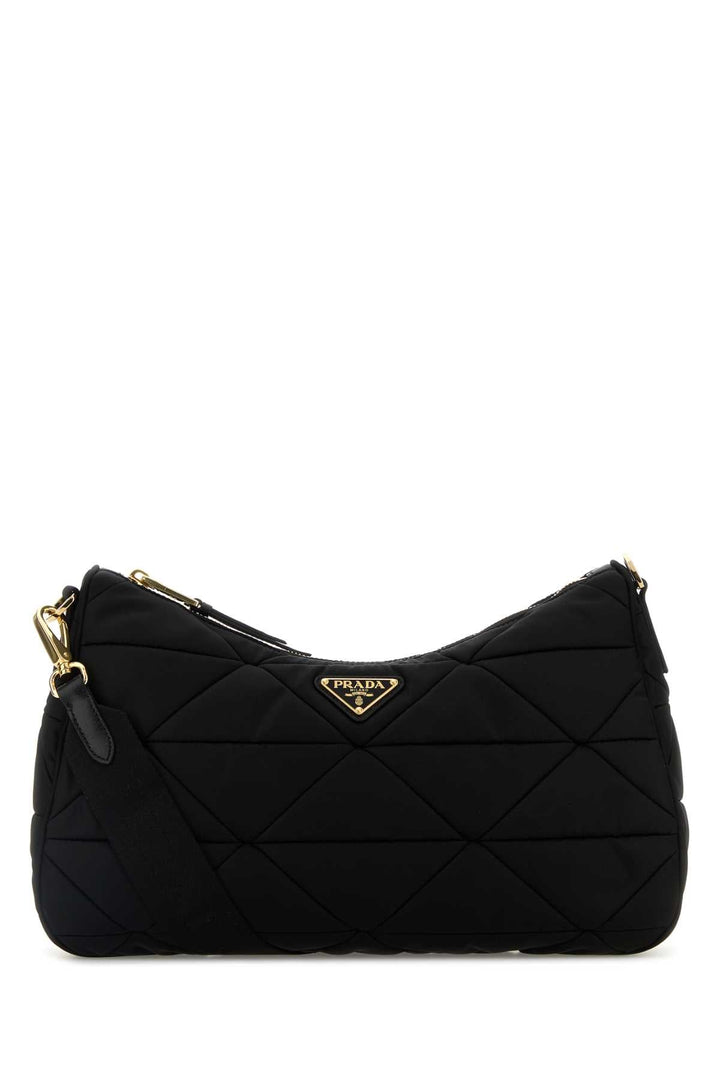 Prada Women Black Fabric Large Aimee Shoulder Bag