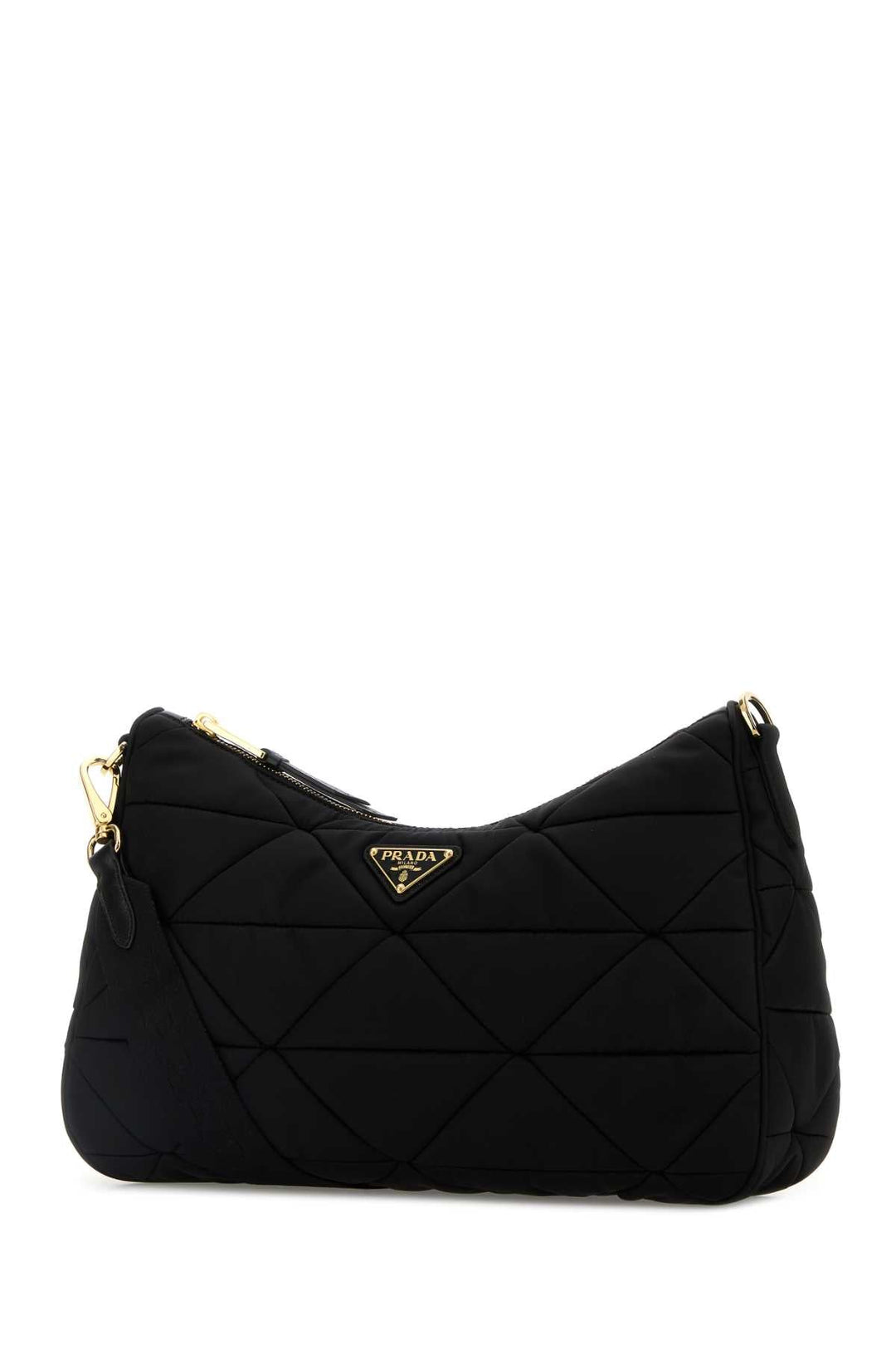 Prada Women Black Fabric Large Aimee Shoulder Bag