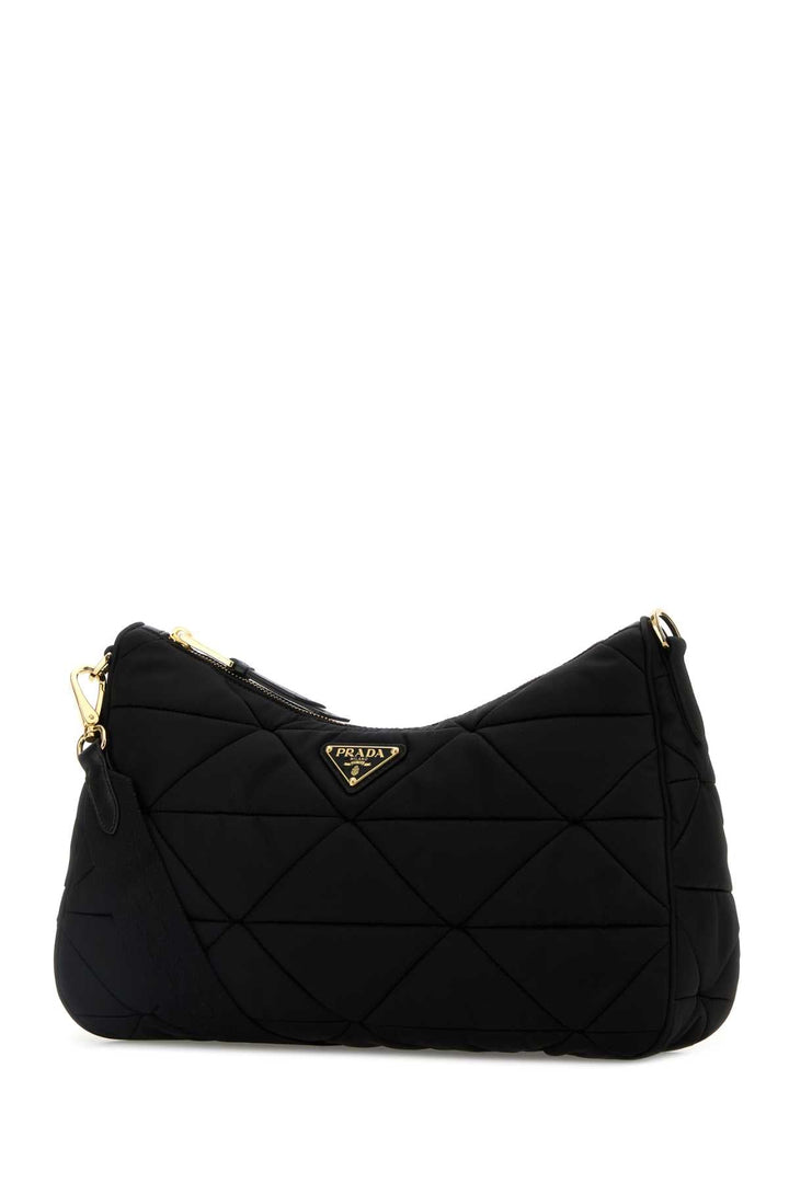 Prada Women Black Fabric Large Aimee Shoulder Bag