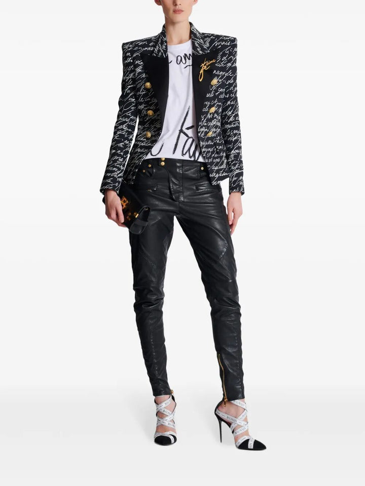 Balmain Women Sl Writing Printed T-Shirt