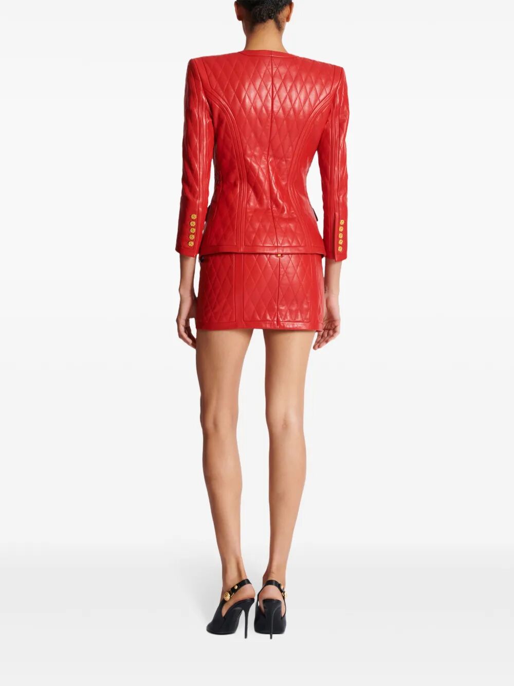 Balmain Women Sd To Sd 2 Pkts Lambskin Quilted Jacket
