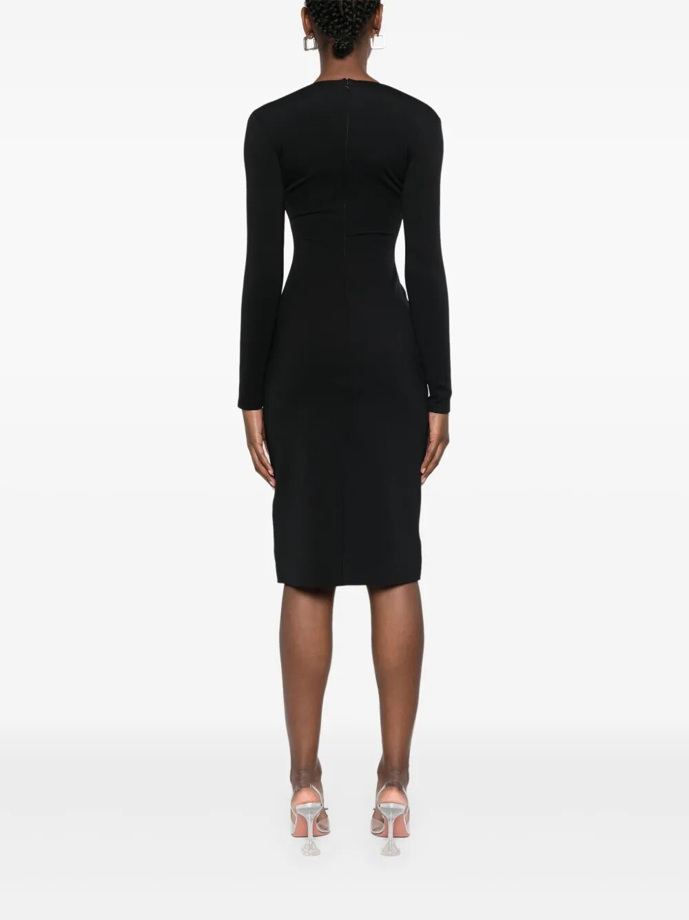 Mugler Women Deep Neck Fit Midi Dress