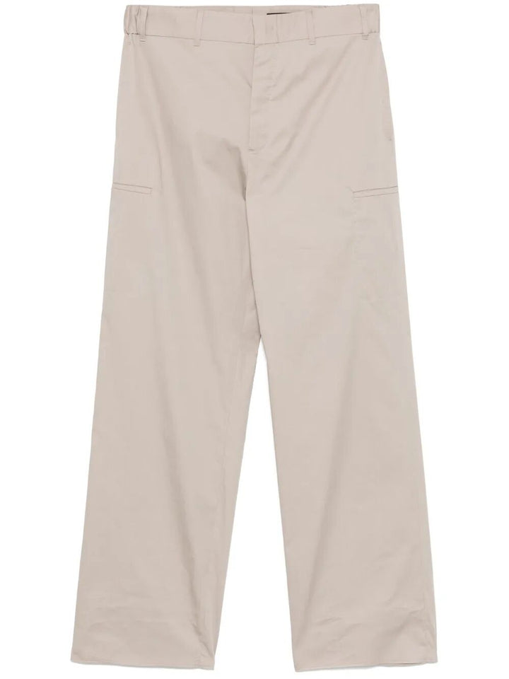 Fendi Men Straight-Cut Cargo Cotton Trousers