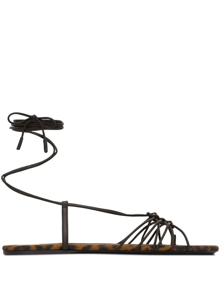 Saint Laurent Women Ankle Strap Babylone Flat Sandals