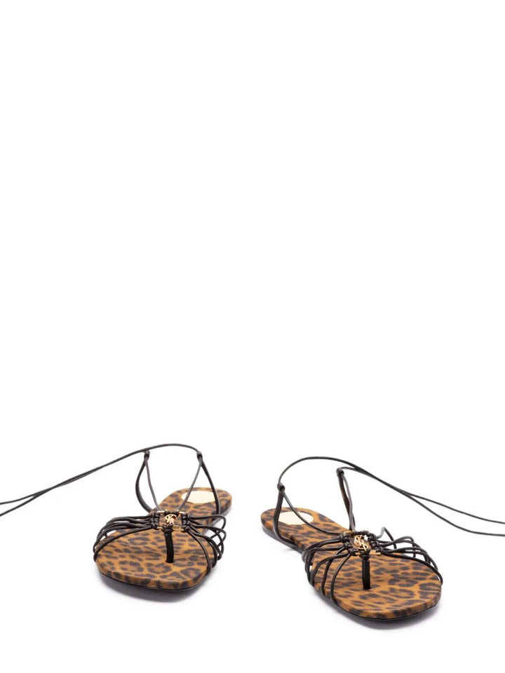 Saint Laurent Women Ankle Strap Babylone Flat Sandals