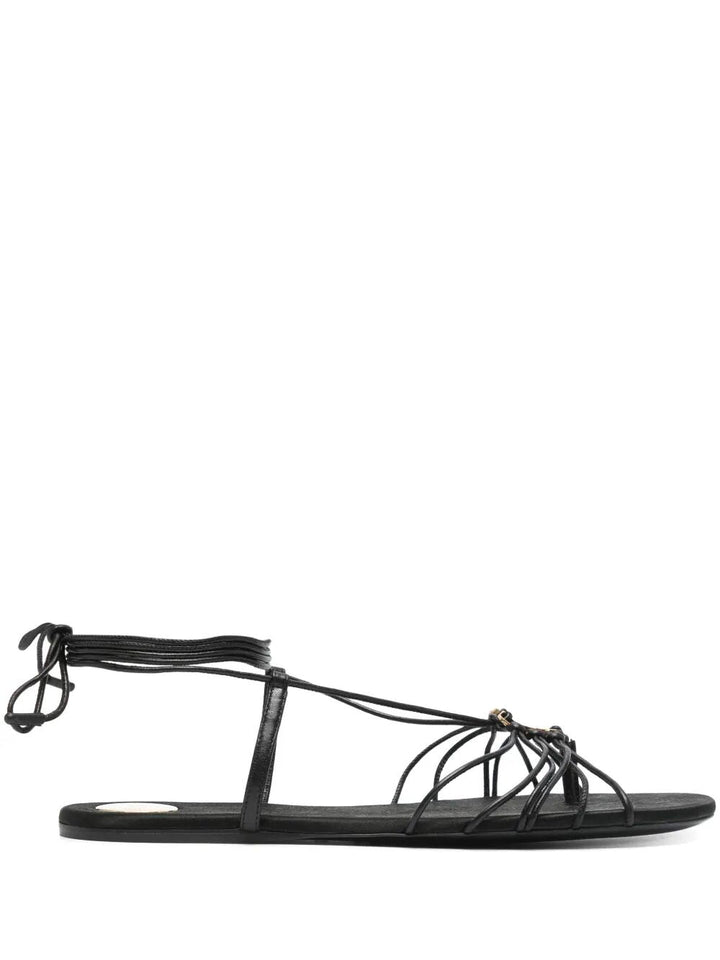 Saint Laurent Women Ankle Strap Babylone Flat Sandals