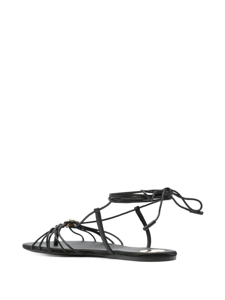 Saint Laurent Women Ankle Strap Babylone Flat Sandals
