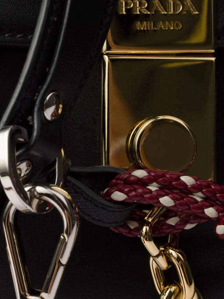 Prada Women Prada Soft Sound Large Leather Shoulder Bag With Charms