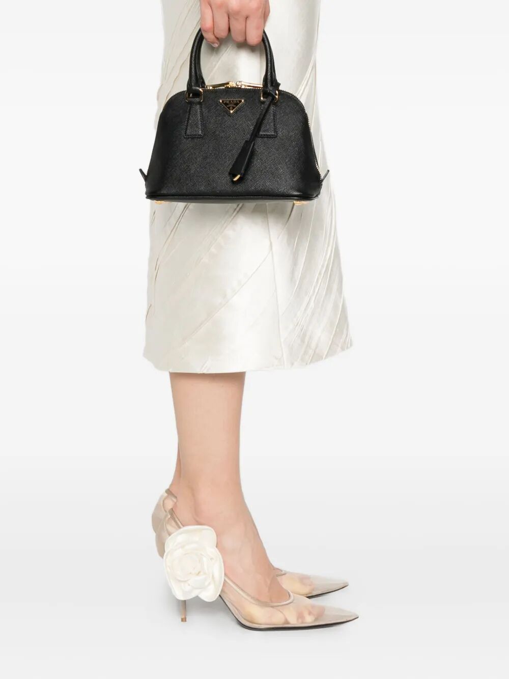 Prada Women Promenade Saffiano Leather Handbag