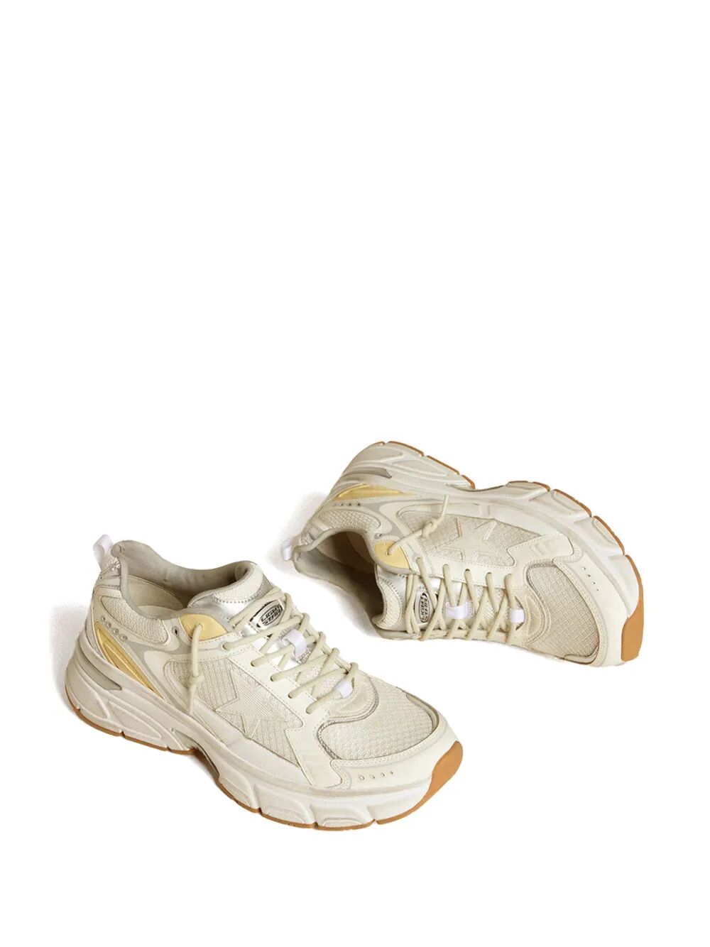 Golden Goose Men "Lightstar" Leather Net And Suede Upper Tpu Star Net Heel And Spur Sneakers