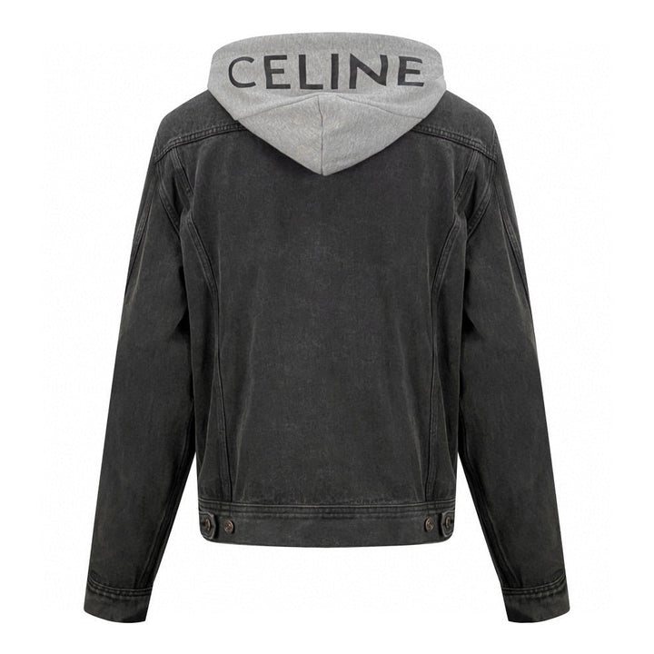 CELINE Washed Grey Denim Jacket – Casual Single-Breasted