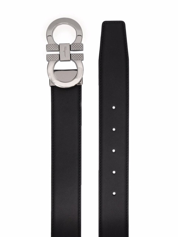 Ferragamo Men Knurled Buckle Reversible Gancini Belt