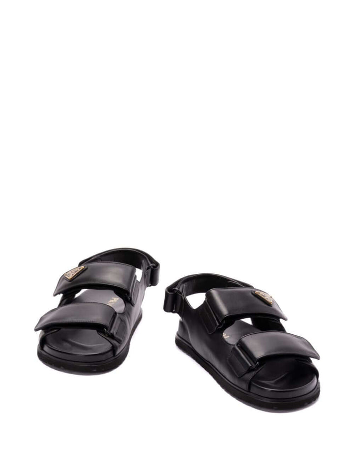 Prada Women Touch-Strap Leather Sandals