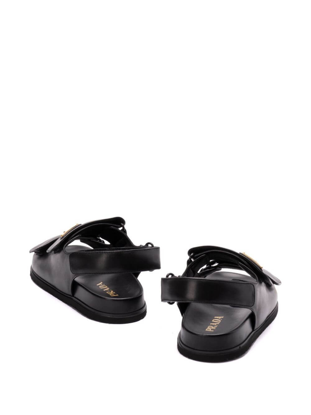 Prada Women Touch-Strap Leather Sandals