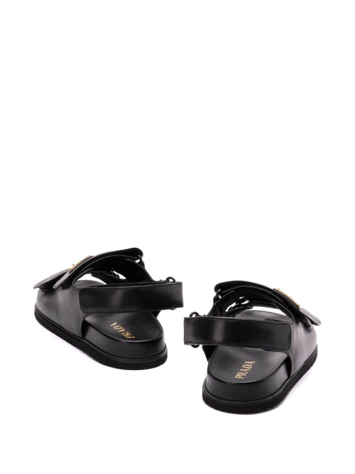 Prada Women Touch-Strap Leather Sandals