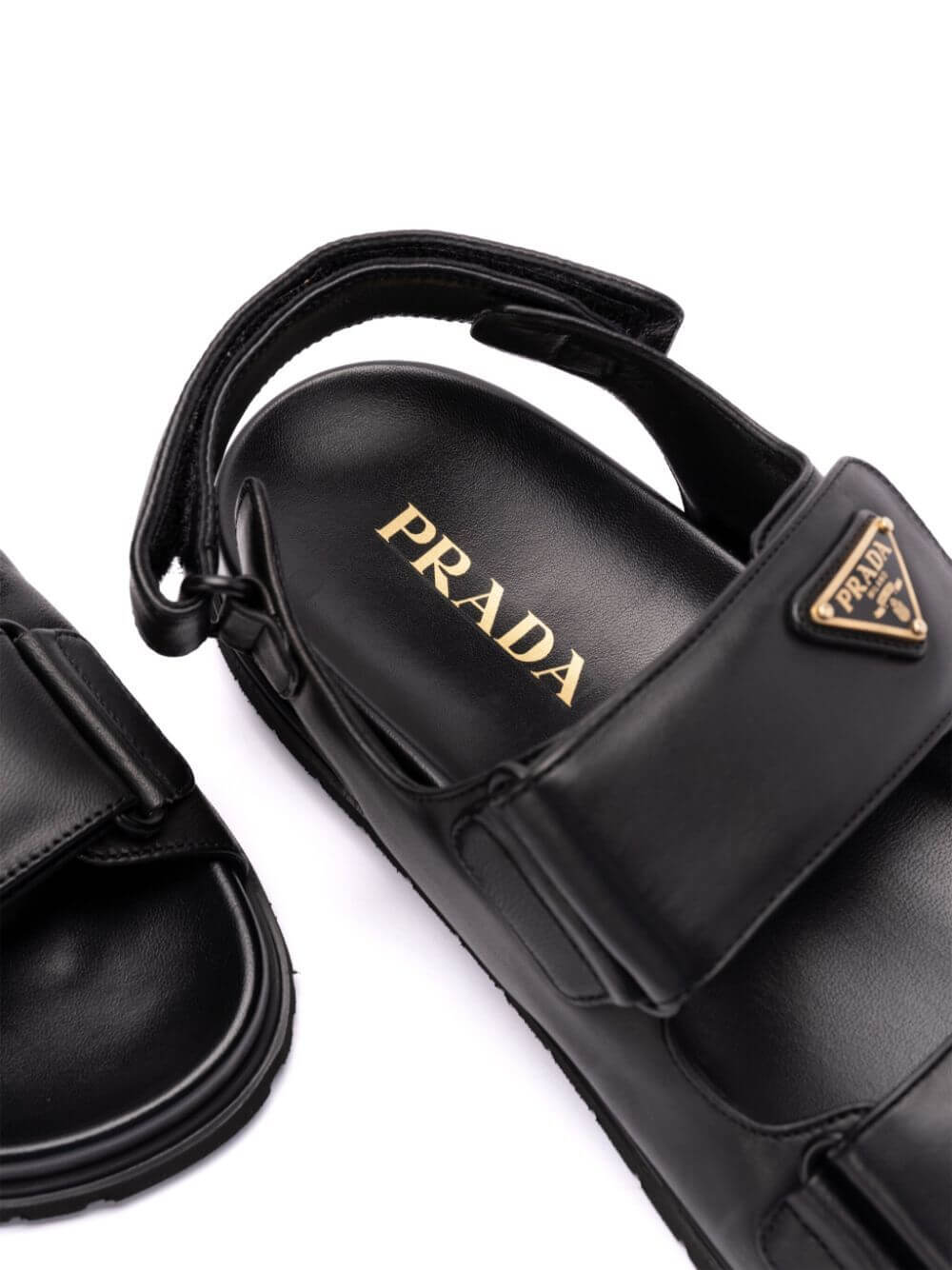 Prada Women Touch-Strap Leather Sandals