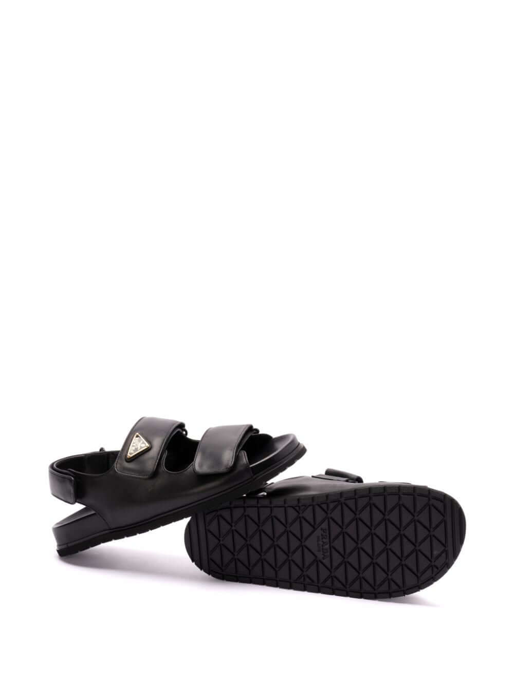 Prada Women Touch-Strap Leather Sandals