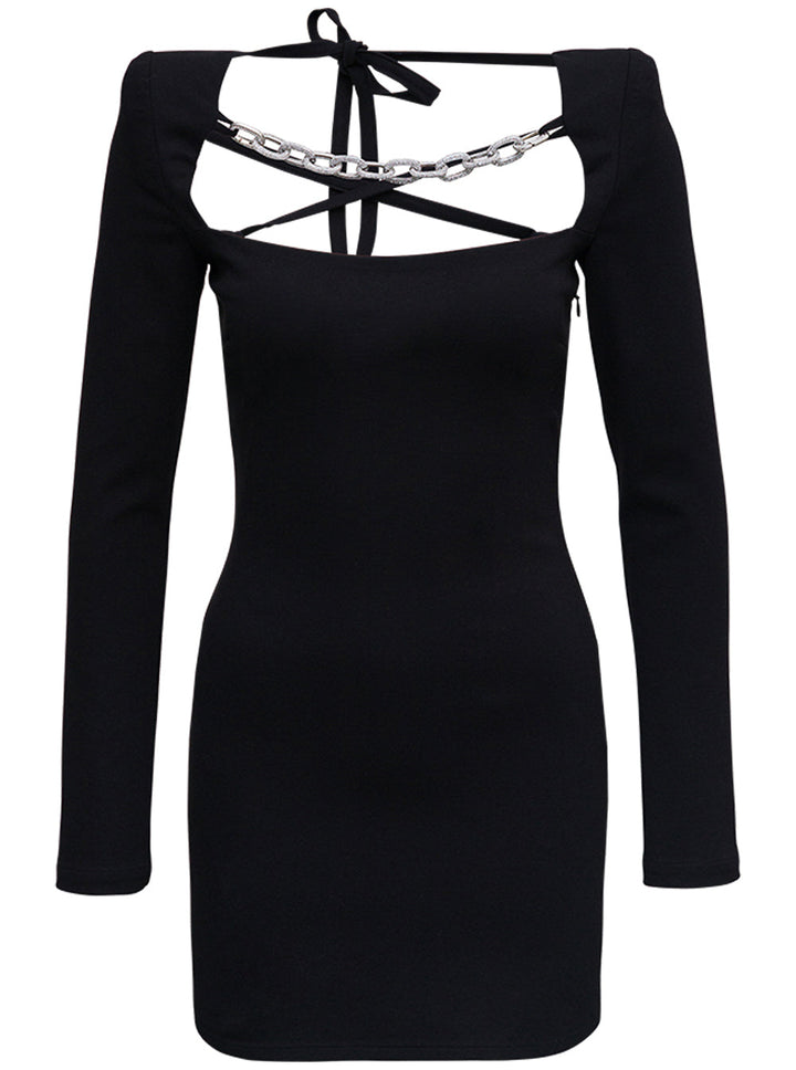 Giuseppe Di Morabito Women Black Jersey Dress With Chain Detail