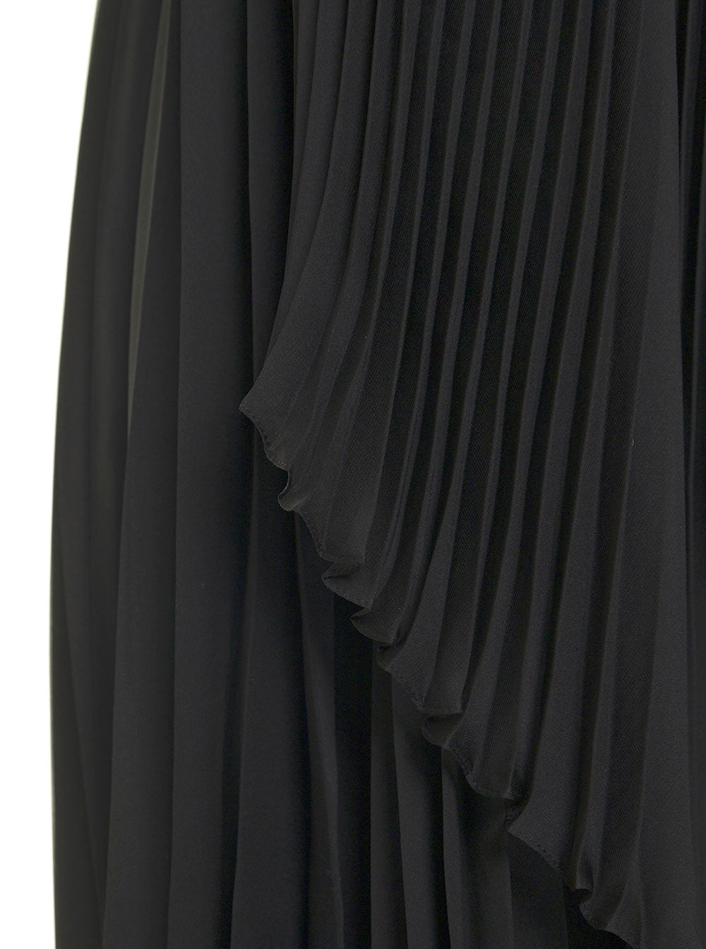 Givenchy Women Black Pleated Dress With Asymmetrical Bottom
