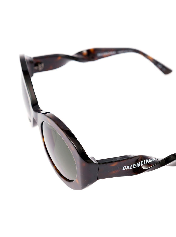 Balenciaga Women Balenciaga Woman's Twist Round Brown Acetate Sunglasses