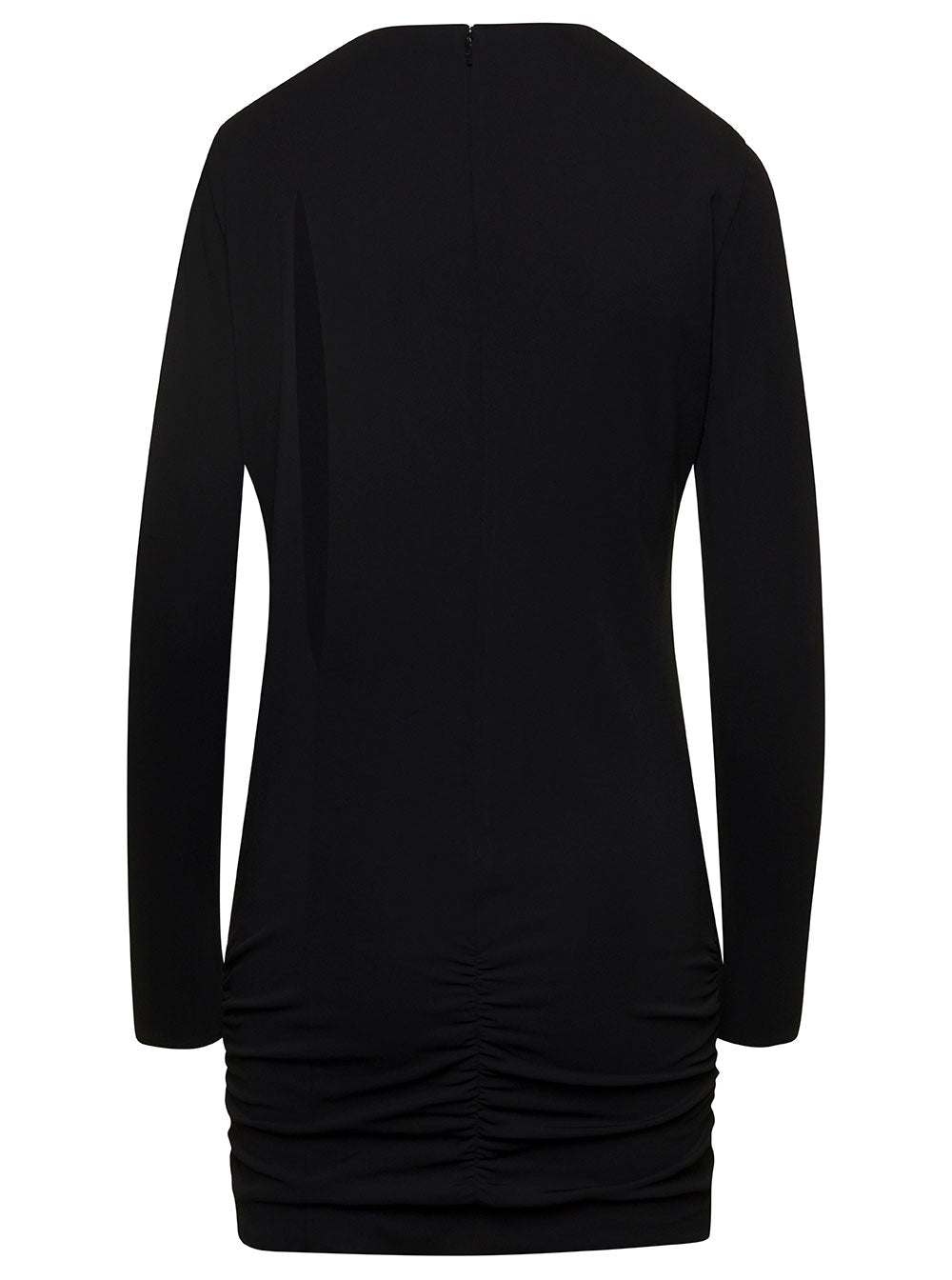 Versace Women Black Fitted Minidress With Cut-Out Detail In Viscose Woman