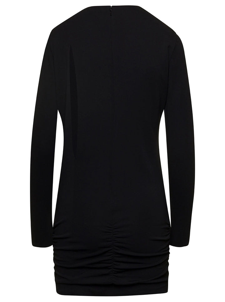 Versace Women Black Fitted Minidress With Cut-Out Detail In Viscose Woman