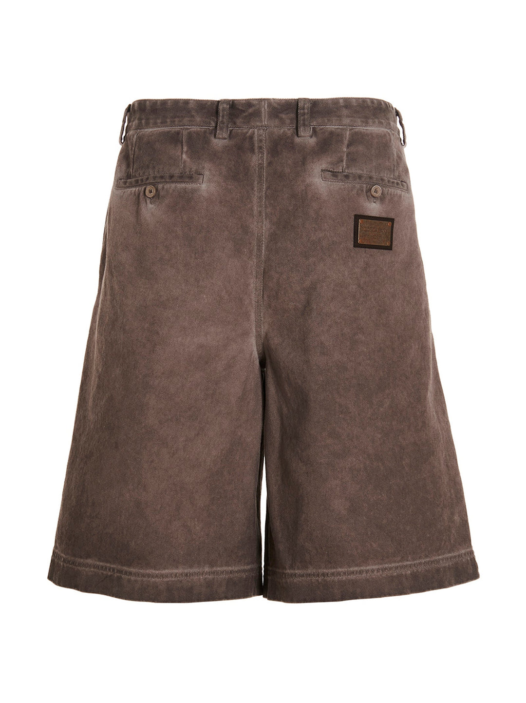 Dolce &amp; Gabbana Logo Plaque Denim Bermuda Shorts