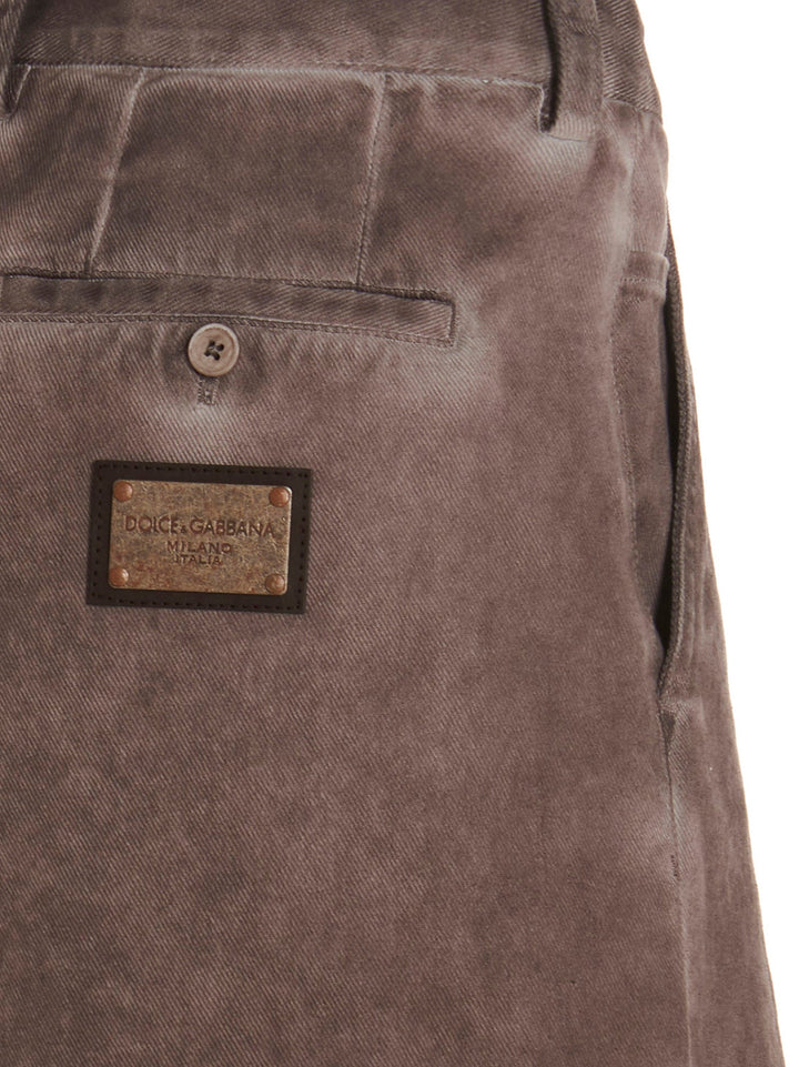 Dolce &amp; Gabbana Logo Plaque Denim Bermuda Shorts