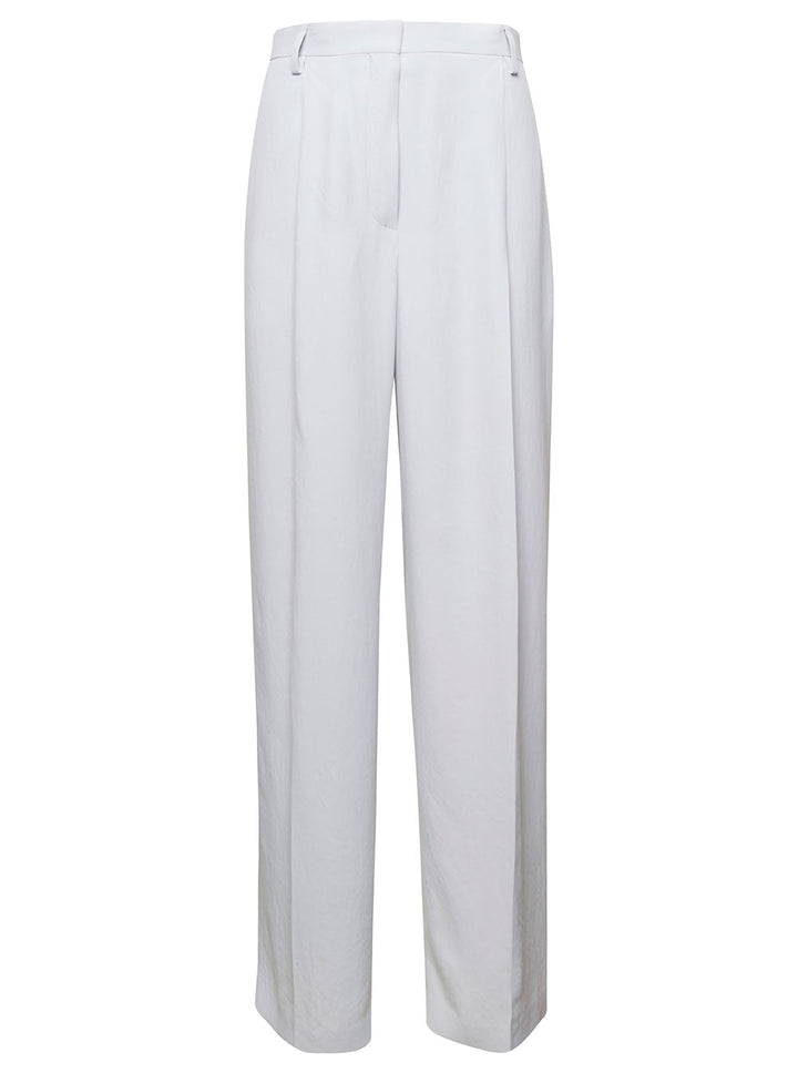 Dries Van Noten Women White Pants With Pressed Crease In Acetate Woman