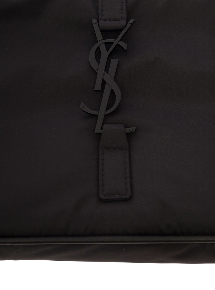 Saint Laurent Men 'Le 5 À 7' Black Shoulder Bag With Cassandre Fastening In Recycled Nylon Man