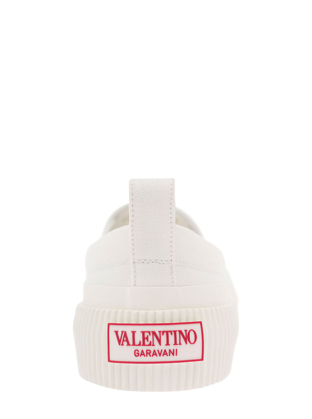 Valentino Garavani Men White Slip-On Sneakers With Vltn Print In Canvas Man