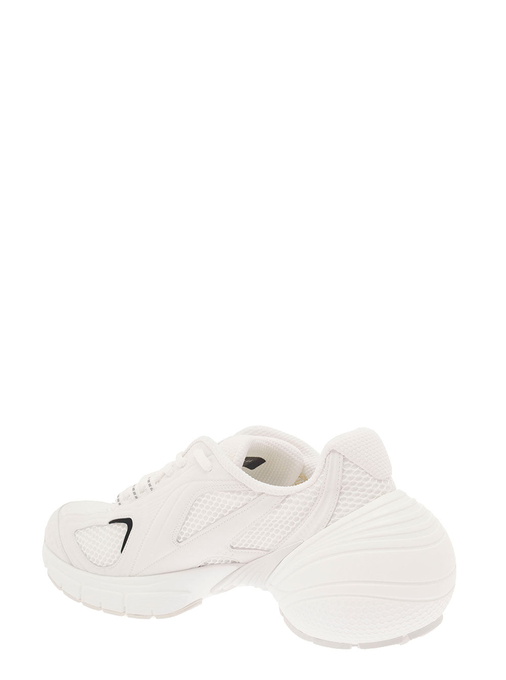 Givenchy Men 'Tk-Mx' White Low Top Sneakers With Side Logo Print In Mesh And Faux Leather Man